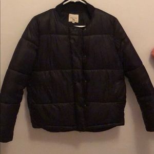 Black bomber puffer jacket